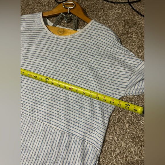 Abercrombie Blue & Grey Striped Hi Low Shirt Nautical Coastal Cool - Picture 3 of 13